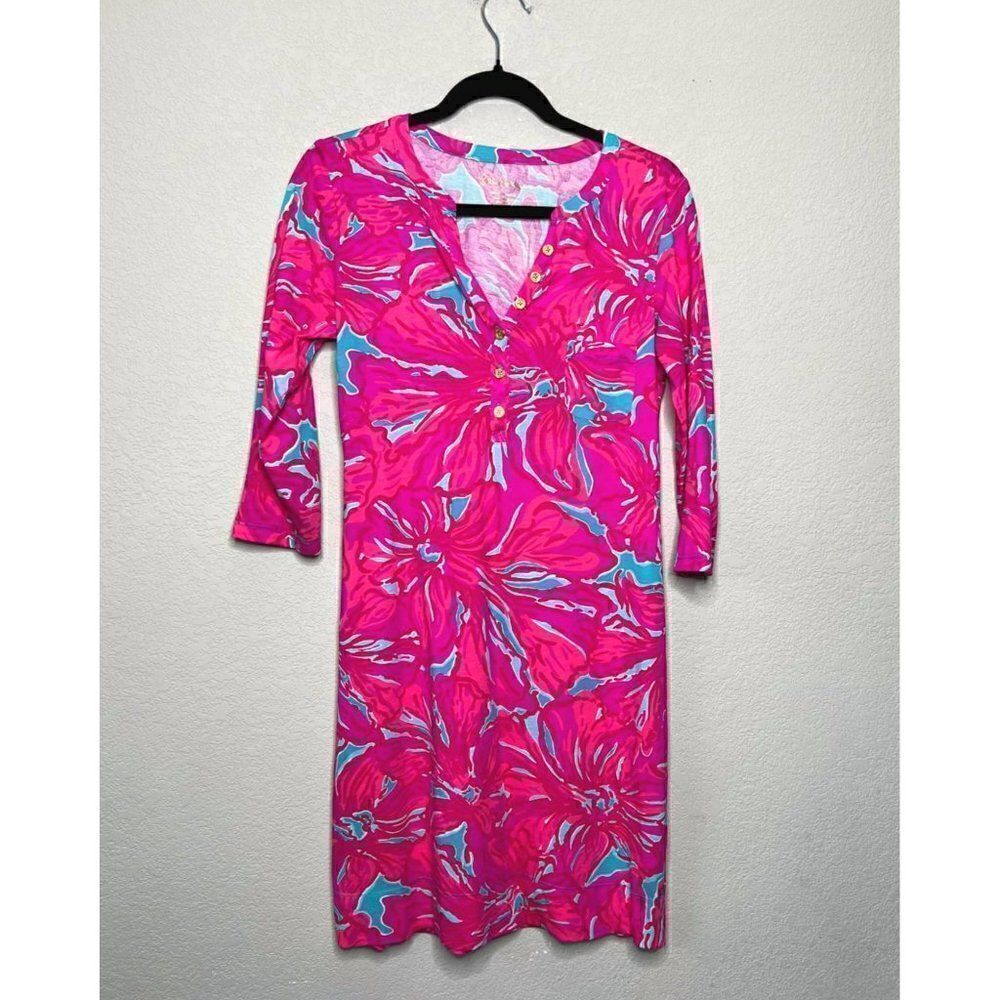 Lilly Pulitzer Alessia Print Pima Cotton T-shirt Dress Size Small